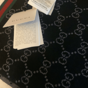 SOLD Gucci Black Monogram Scarf