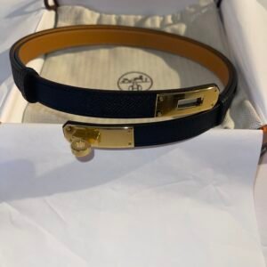 SOLDHermes Black Kelly Belt NEW