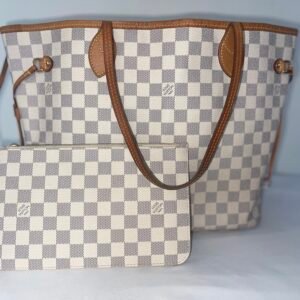 SOLD Louis Vuitton Damier Azure Neverfull with Pouch MM