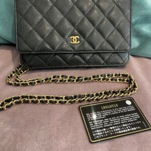 SOLDChanel Black Wallet on Chain GHW