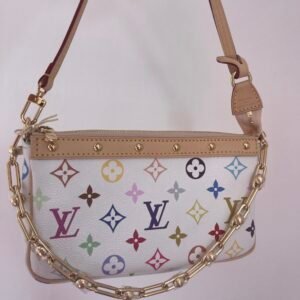 Louis Vuitton x Takashi Murakami Multicolour White Pochette
